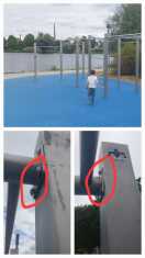 Foto: Schrauben lösen sich an Sportgeräten Calisthenics-Platz (Blauer Spielplatz) 